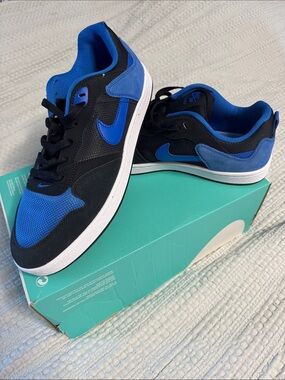 Nike SN Alleyoop Men’s SZ 10 Black and Blue Low-Top Sneakers